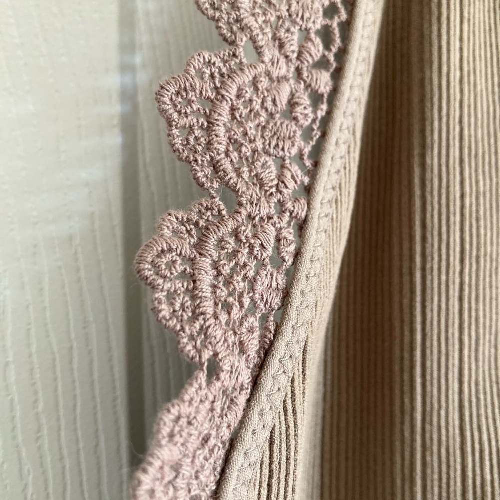 Three Bird Nest Crochet Lace Trim Strappy Bralette - Mocha - Picture 3 of 5